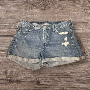 Old Navy High Rise OG Straight Distressed Cuffed Jean Shorts Women's size 16